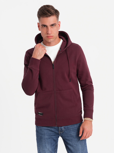 Ombre Clothing Hanorac cu fermoar din bumbac BASIC pentru bărbați Ombre Clothing