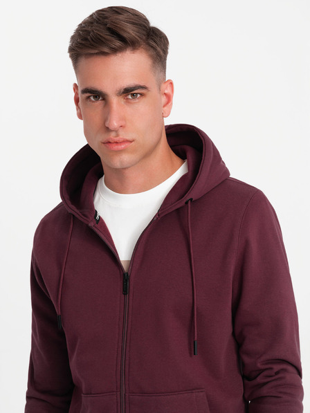 Ombre Clothing Hanorac cu fermoar din bumbac BASIC pentru bărbați Ombre Clothing