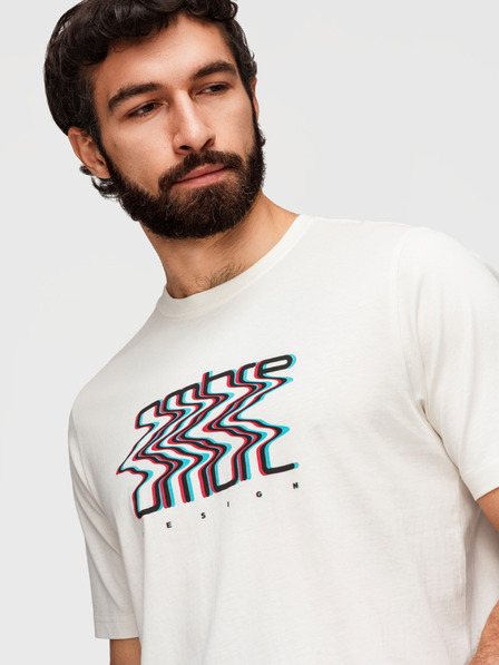 Ombre Clothing Tricou din bumbac pentru bărbați cu imprimeu ombré - alb V2 OM-TSPT-0286 Ombre Clothing