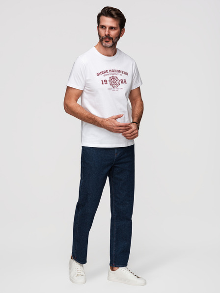 Ombre Clothing Tricou din bumbac pentru bărbați cu imprimeu - alb V1 OM-TSPT-0269 Ombre Clothing