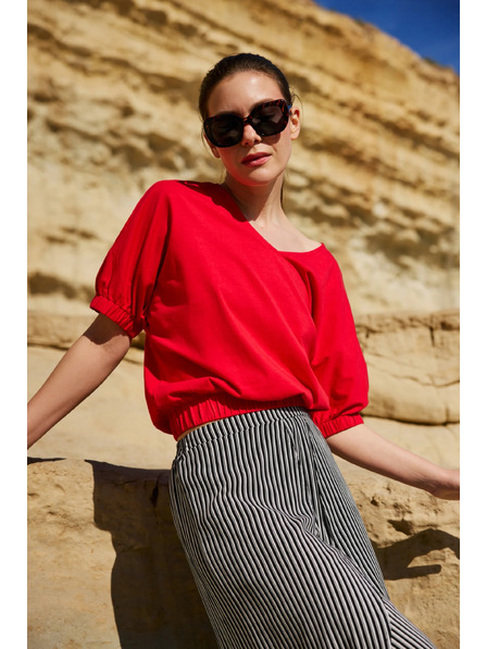 Moodo Tricou din bumbac rosu Moodo