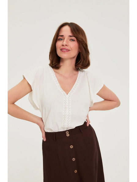Moodo Bluza cu margele alba Moodo