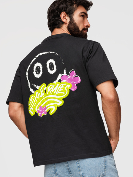 Ombre Clothing Tricou din bumbac pentru bărbați cu imprimeu - negru V1 OM-TSPT-0288 Ombre Clothing