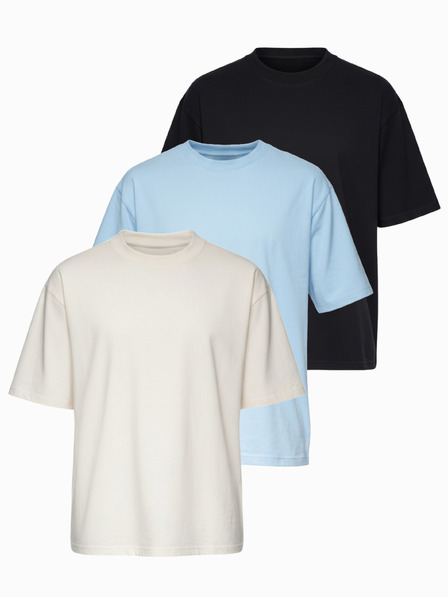 Ombre Clothing Tricou OM-TSBC-0291 - negru/albastru deschis/alb Ombre Clothing