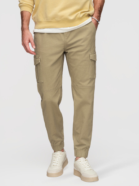 Ombre Clothing Pantaloni JOGGERY cu buzunare cargo cu fermoar pentru bărbați - khaki V1 OM-PAJO-0290 Ombre Clothing