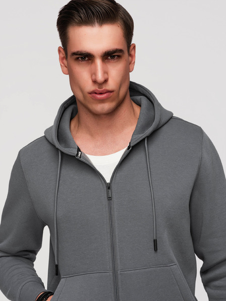 Ombre Clothing Hanorac cu fermoar din bumbac BASIC pentru bărbați Ombre Clothing