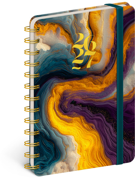 NOTIQUE NOTIQUE Jurnal spiral 18 luni Petito – Agat colorat 2026/2027, 13 x 18 cm
