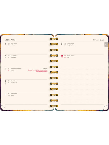 NOTIQUE NOTIQUE Jurnal spiral 18 luni Petito – Agat colorat 2026/2027, 13 x 18 cm