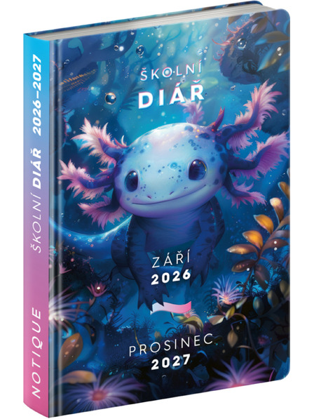 NOTIQUE NOTIQUE Jurnal școlar Axolotl (septembrie 2026 – decembrie 2027), 9,8 x 14,5 cm
