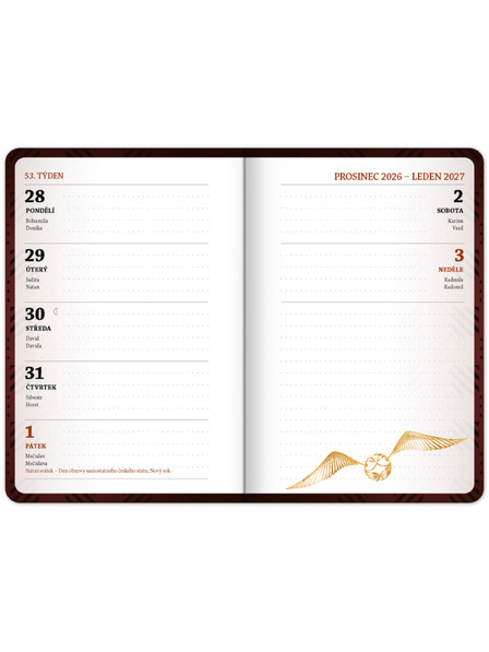 NOTIQUE NOTIQUE Jurnal școlar Harry Potter (septembrie 2026 – decembrie 2027), 9,8 x 14,5 cm