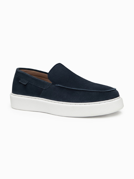 Ombre Clothing Mocasini din piele intoarsă pentru bărbați cu talpa groasă - albastru închis V4 OM-FOCS-0246 Ombre Clothing