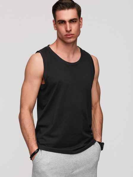 Ombre Clothing Maiou din bumbac pentru bărbați BASIC - negru V3 OM-TSBT-0272 Ombre Clothing