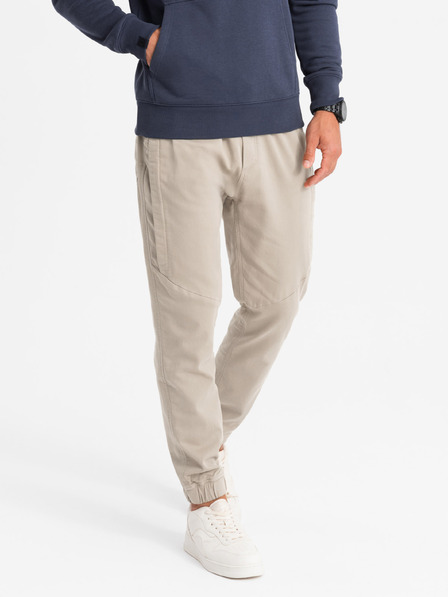 Ombre Clothing Pantaloni de trening tricotați pentru bărbați cu pliuri gri Ombre Clothing