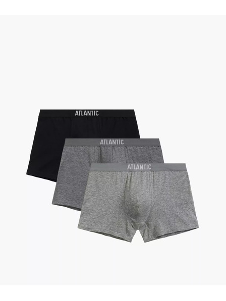 Atlantic Set 3 bucăți Boxeri gri și negri