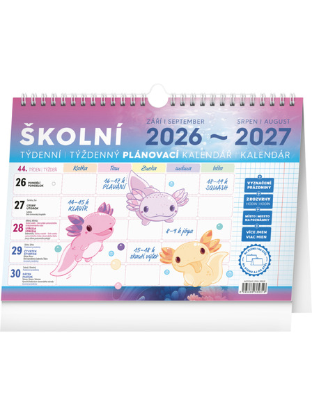 NOTIQUE NOTIQUE Calendar de planificare școlară cu cârlig 2027, 30 x 21 cm