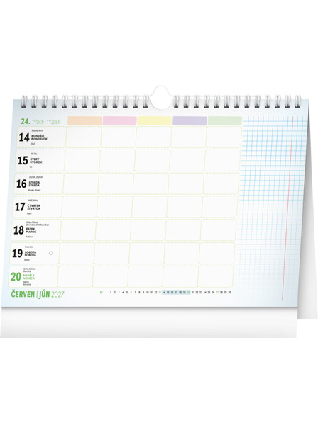 NOTIQUE NOTIQUE Calendar de planificare școlară cu cârlig 2027, 30 x 21 cm