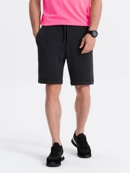 Ombre Clothing Pantaloni scurți bărbați negri Ombre Clothing