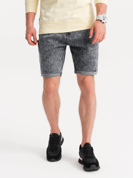 Ombre Clothing Pantaloni scurți din denim pentru bărbați gri închis Îmbrăcăminte Ombre