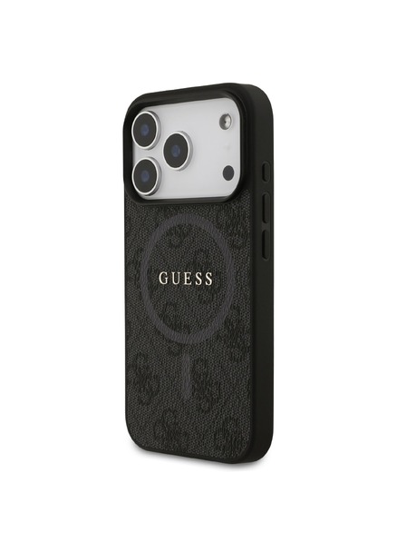 Guess Guess PU Piele 4G Colored Ring MagSafe Carcasă Spate pentru iPhone 17 Pro Black