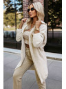 numoco Cardigan oversized confortabil cu glugă și nașă stilată - bej