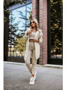 numoco Cardigan oversized confortabil cu glugă și nașă stilată - bej