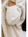 numoco Cardigan oversized confortabil cu glugă și nașă stilată - bej