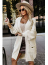 numoco Cardigan oversized modă cu broșă decorativă și buzunare practice - bej