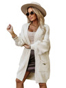numoco Cardigan oversized modă cu broșă decorativă și buzunare practice - bej