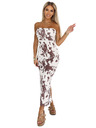 numoco SAVANNAH rochie aderentă fără bretele - model boho maro-alb