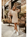 numoco Rochie oversize lejeră din bumbac cu mâneci scurte - bej
