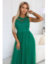 numoco Rochie maxi romantică de nuntă cu dantelă brodata și tul - verde