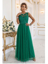 numoco Rochie maxi romantică de nuntă cu dantelă brodata și tul - verde