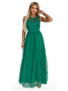 numoco Rochie maxi romantică de nuntă cu dantelă brodata și tul - verde