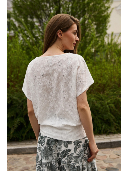 Moodo Tricou alb cu mânecă scurtă Moodo