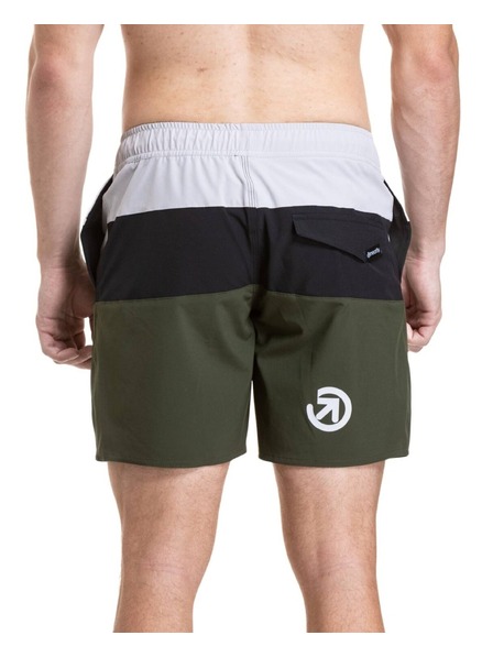 Meatfly Pantaloni de baie pentru bărbați Meatfly Keith Boardshorts 17" Olive / Black / Quiet Gray