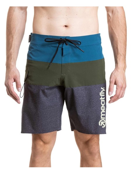 Meatfly Pantaloni de baie pentru bărbați Meatfly Mitch Boardshorts 21" Olive / Super Teal