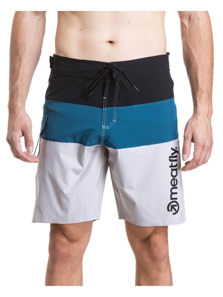 Meatfly Pantaloni de baie pentru bărbați Meatfly Mitch Boardshorts 21" Black / Quiet Gray / Smoky