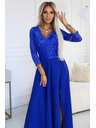 numoco Rochie lungă elegantă din dantelă cu decolteu în formă de inimă - albastru Numoco AMBER