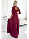 numoco Rochie lungă elegantă maxi cu decolteu din dantelă - burgundy Numoco AMBER