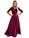 numoco Rochie lungă elegantă maxi cu decolteu din dantelă - burgundy Numoco AMBER