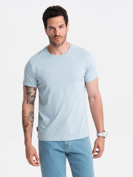 Ombre Clothing Tricou basic albastru deschis pentru bărbați Ombre Clothing