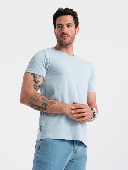 Ombre Clothing Tricou basic albastru deschis pentru bărbați Ombre Clothing