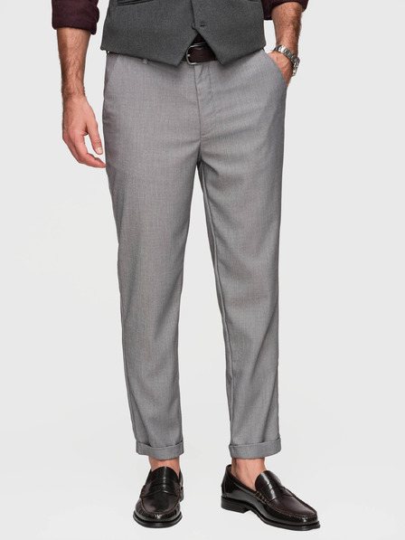 Ombre Clothing Pantaloni chino REGULAR FIT pentru bărbați cu talie elastică - gri V2 P1525 Ombre Clothing