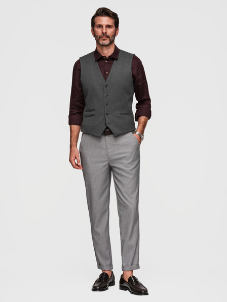 Ombre Clothing Pantaloni chino REGULAR FIT pentru bărbați cu talie elastică - gri V2 P1525 Ombre Clothing