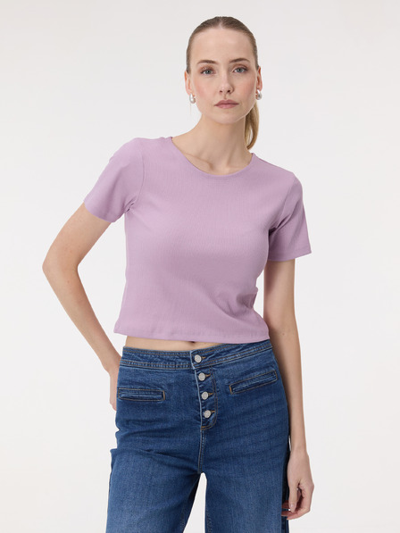 Orsay Tricou crop pentru femei mov deschis cu mânecă scurtă ORSAY