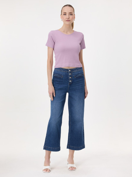 Orsay Tricou crop pentru femei mov deschis cu mânecă scurtă ORSAY