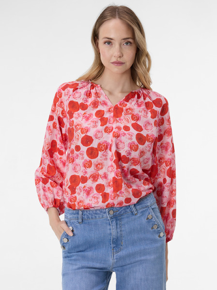 Orsay Bluză cu model floral roșu și albastru pentru femei ORSAY