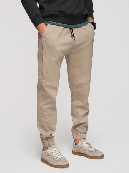 Ombre Clothing Pantaloni tricotați pentru bărbați cu cusături pe ciorap - gri cenușiu V1 P1521 Ombre Clothing