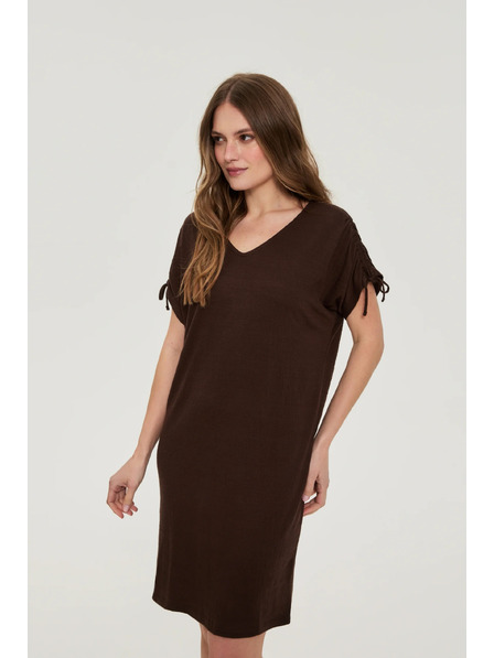 Moodo Rochie netedă maro Moodo