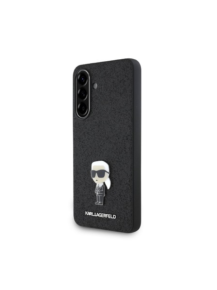 Karl Lagerfeld Karl Lagerfeld Fixed Glitter Metal Ikonik Carcasă Spate pentru Samsung Galaxy A56 Black
